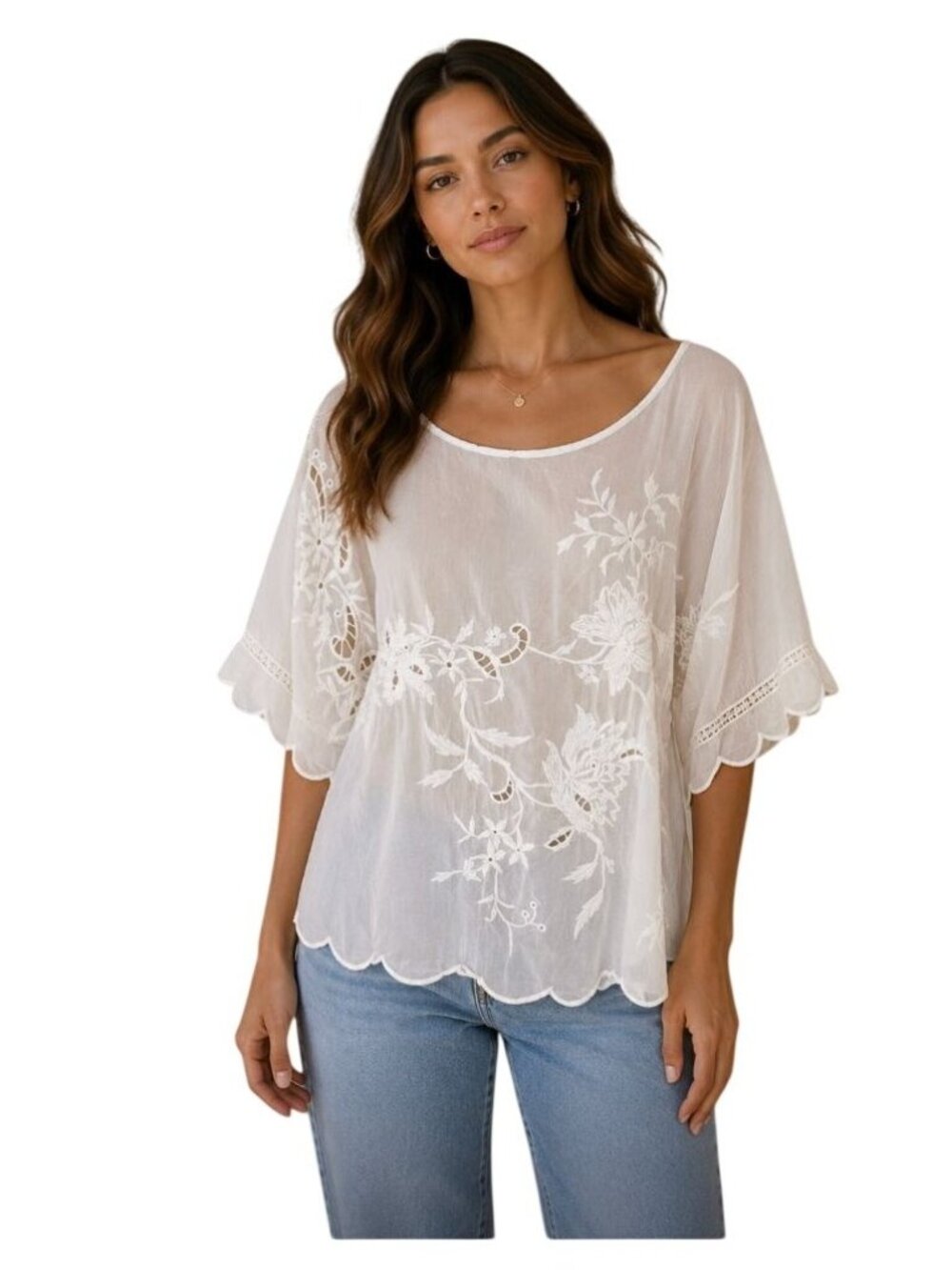 Johnny Was Embroidered Blouse White - Size XS